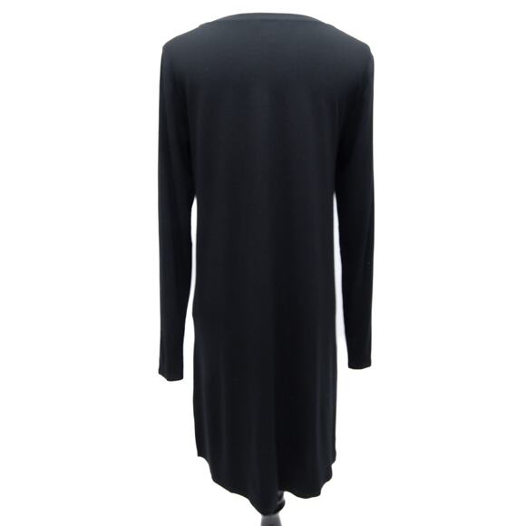 Eileen Fisher Black Long Sleeve Crew Neck Tunic Size Small - Picture 3 of 9
